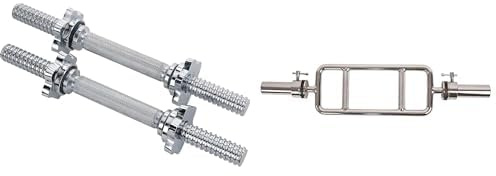 Sunny Health & Fitness 35,5 cm Hantelstangen-Set STDBH-14 + 86cm Olympische Trizepsstange OB-34