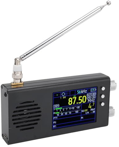 Portable SSB Shortwave Radio, AM FM SW CB VHF UHF WX AIR LW MW Full Band Radio Receiver, 3.2 Inch LCD Display, Dual Stereo Speakers, 5000MAH Battery Operated (Black)