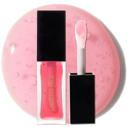 LAURA GELLER NEW YORK Fine Shine Glossy Lip Oil, Sweet Pink - Hydrating Squalane - Sheer Pink Lip Gloss