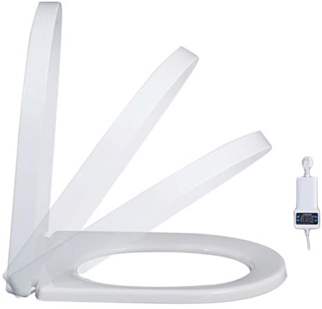 Abattant WC Chauffage, avec Charnières Réglables à Dégagement Rapide pour Un Nettoyage Facile, Siège de Toilette en Forme de D