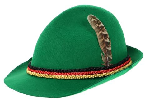 DEARMAMY Panamas Jazz Hut Für Herren Und Damen Grüner Filzhut Für Halloween Und Oktoberfest Einzigartiges Design Perfektes Kostümzubehör Für Unvergessliche Feiern
