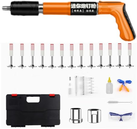 ZHXQRP Kit De Pistolet à Ongles en BéTon 5 Vitesses RéGlables Manuel en Acier pour Le Travail du Bois DéCoration Pistolet à Clouer Tir à Ongles Portable