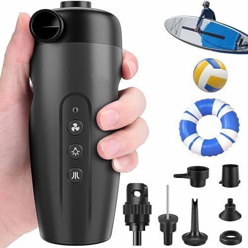 Pompa ad aria elettrica Pompa ad aria Gonfiore,Gonfiatore 5 V/15 W,Gonfiatore 2 in 1,Ugelli Pompa a pagaia ad alta potenza per materasso pneumatico,Materasso gonfiabile,Piscina,Anello di nuoto