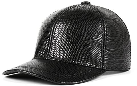 LVUNZJCA Lederhüte für Damen Männer Damen Casual Baseball Cap Winter Lederhut Wintermützen für Damen(Black)