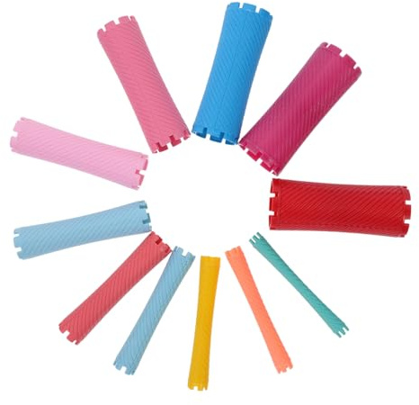 FRCOLOR 100 Pcs Perm Rods and Hair Heating Rollers Mixed Colors, Double-ended Gear Shape Curling Tools, Reusable Salon Hair Styling Supplies for Women