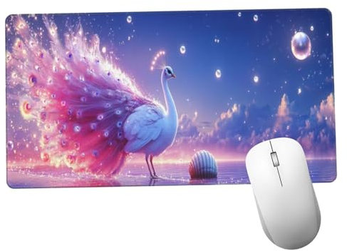 Rosa Alfombrilla Ratón 700x400x3mm Alfombrilla Raton XXL con Base de Goma Antideslizante, Accesorios Gaming Pavo Real, Ordenador Gamer Regalos, Mouse Pad Gaming Mejora La Precisión Y La Velocida Y1102