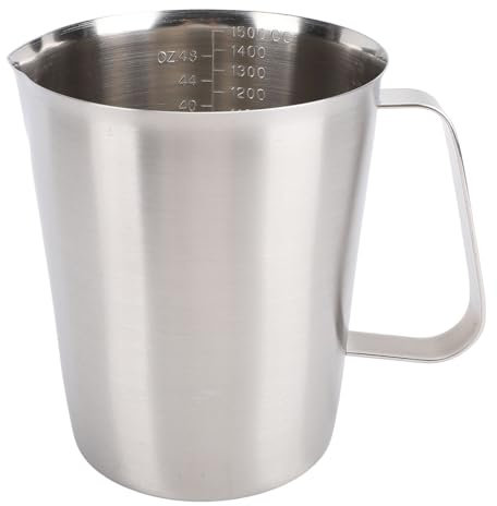 Measuring Cup With Handle,Etched Inner Scale Stainless Steel Measuring Cup,Easy To Clean Milk Frothing Pitcher For Coffee Kitchen,Dishwasher Safe (1500ml)