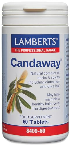 Lamberts Candaway Tablets – with Cinnamon, Olive Leaf & Fennel – Digestive Support & Gut Health – 60 Tablets
