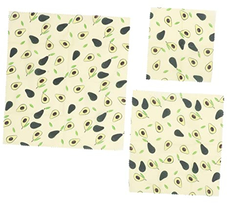 SAFIGLE 3 Pezzi Pellicola Alimentare con Cera Dapi Riutilizzabile per Conservazione Frutta Pane e Snack Ecologica Agli Plastici per Cucina e Picnic