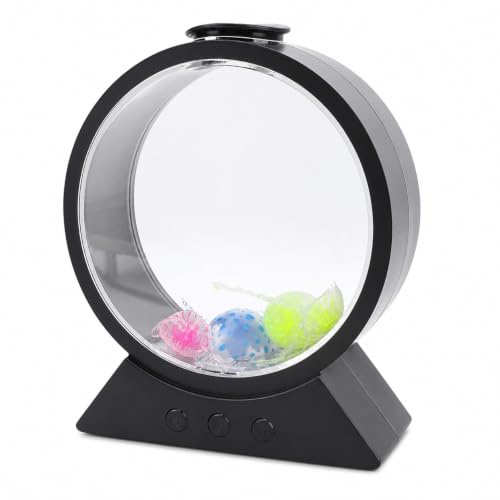 Elprico Quallenlampe, LED Fantasy Jelly Fish Light, 7 Farb -Ring -Jellyfisch -Tischlampendekorationen, Runde Quallen -Aquarium -Nachtlicht für Home Office Decor Tolle Geschenke für