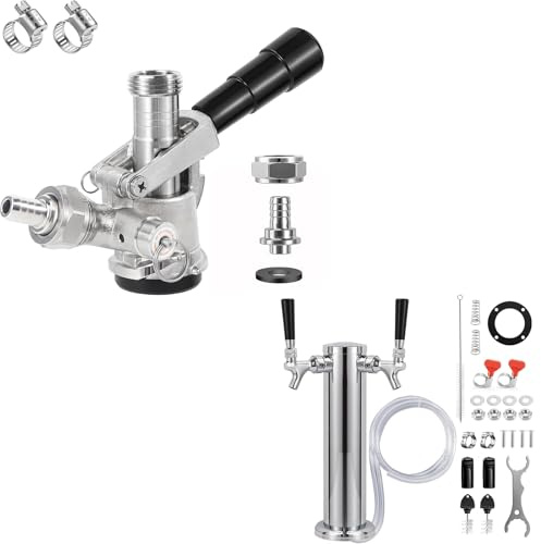 KGLHJDY dual tap kegerator tower and all stainless steel sankey d keg coupler