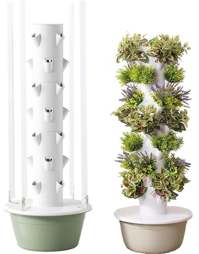 Torre di Coltivazione idroponica Verticale, Torre di Coltivazione idroponica Verticale a 7 Strati con Luce - Sistema aeroponico per Frutta e Verdura, Kit per Giardinaggio Indoor per Uso Dome