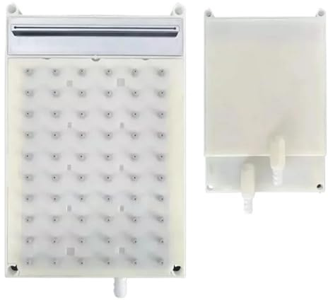 Pommeau de douche rectangulaire en ABS de 11 mm, interface de type intubation, 6 x 10 trous, jet supérieur, sortie cascade, accessoire