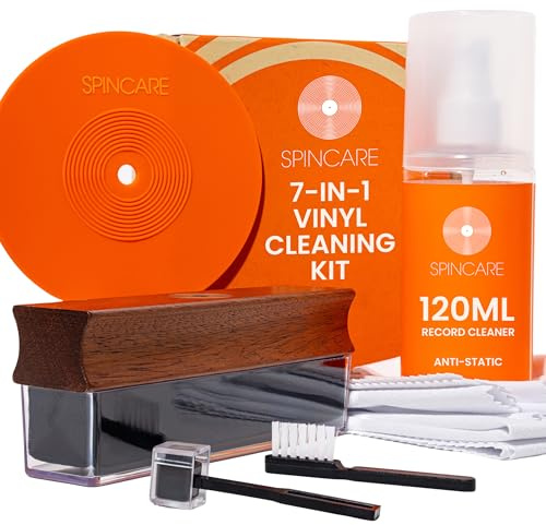 SPINCARE Vinyl Record Cleaning Kit | 7-in-1 LP Album Cleaner Set