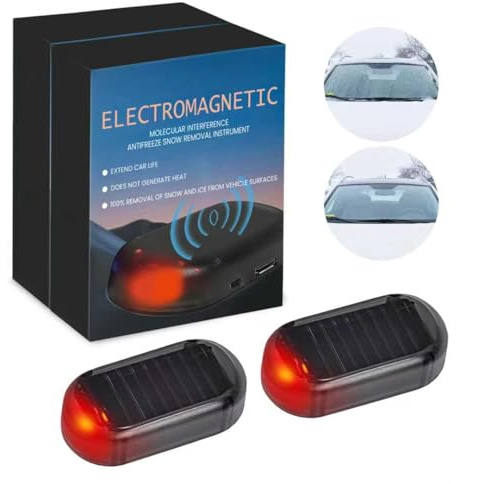 Pipihome Calentador de Coche Electromagnético 2Pzs, Descongelador Antihielo Electromagnético para Autos, Spray Descongelante para Parabrisas, Quitanieves Anticongelante