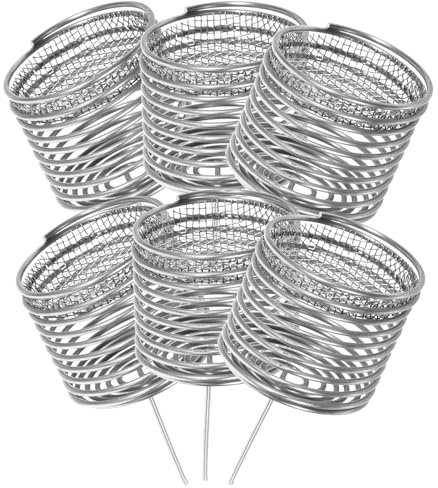 SEWACC 6 pièces Boîte à Engrais Inox avec Couvercle Panier de Fertilisation Réutilisable pour Plantes Pot Jardin Balcon et Bonsaï Protection Excès Engrais et Animaux Lot