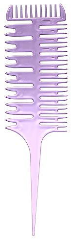 Walmeck 3-Wege-Sektions-Highlight-Kamm, Professionelles Webkamm-Haarfärbe-Styling-Werkzeug, aus Starkem, Flexiblem Material (Lila)