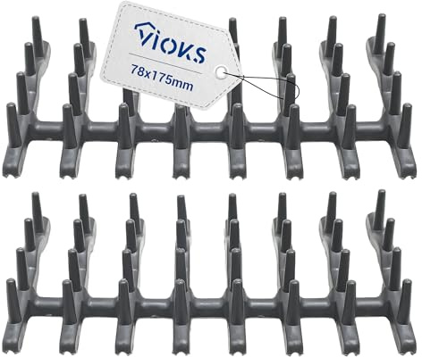 VIOKS 2x Oberkorbeinsatz Ersatz für AEG Electrоlux 138018410/9 1380184109 138018400/0 1380184000 Tellerhalter Spuelmaschine 175x80x30mm - Gummidornen für Geschirrkorb Spülmaschine Geschirrspüler