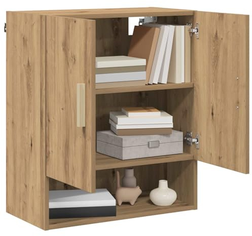 vidaXL Armario de Pared Roble Artesanal 60 x 31 x 70 cm, Soluciones de Almacenamiento Elegantes, Mueble de Pared Rectangular, Organizador Compacto para Decoración de Sala