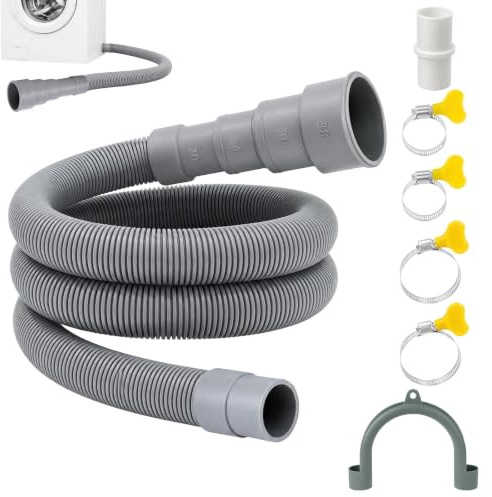 Ehanfus Manguera Desague Lavadora | Ø 20-38mm Tubo Desague Lavavajillas con Conector para Lavadora, Lavavajillas, Secadora(1.5M)