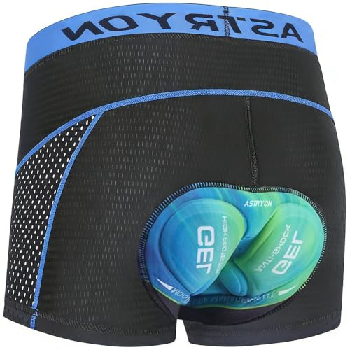 ASTRYON Short Cycliste Homme Cuissard Vélo VTT 5D Rembourré Coussin Gel, Respirant Séchage Rapide Antichoc Élastique Anti Glissant