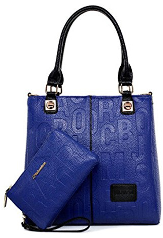 DEERWORD Damen Schultertasche Taschen Frauen Elegant Tasche Italien Vintage PU-Leder 5706 2-teilig set