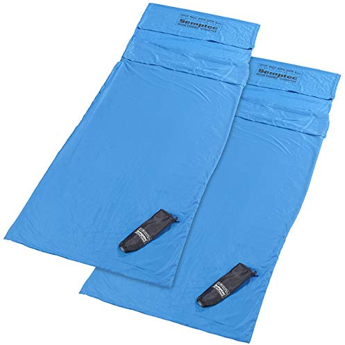 Semptec Urban Survival Technology Sommerschlafsack Camping: 2er-Set Hütten-Schlafsack aus Mikrofaser, Rechteckform (Mikrofaserschlafsack, Microfaserschlafsack, Hotelbetten)