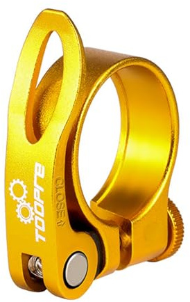 Mimoke Collier de Selle de Vélo 31,8mm 34,9mm Pince Clip de Tube Siège Fixation Serrage pour Tige de Selle VTT Vélo de Route (Or, 31,8MM)