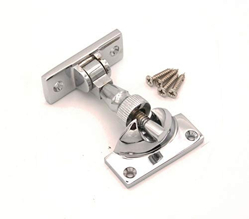 Brighton Victorian Brass/Chrome SASH Screw Down Wedge Window Fastener (Polished Chrome)