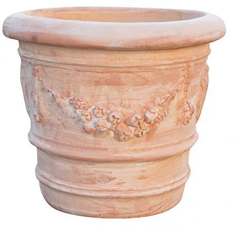 Biscottini Vasi terracotta grandi da esterno 44x50 cm Made in Italy | Vasi per piante grandi artigianali | Vaso terracotta grande