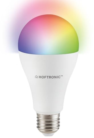 HOFTRONIC - Smart Home E27 LED Lampe - Farbig RGBWW - 14 Watt 1400lm - WiFi + Bluetooth - Steuerbar via Handy und Sprache (Google Home, Alexa und Siri)