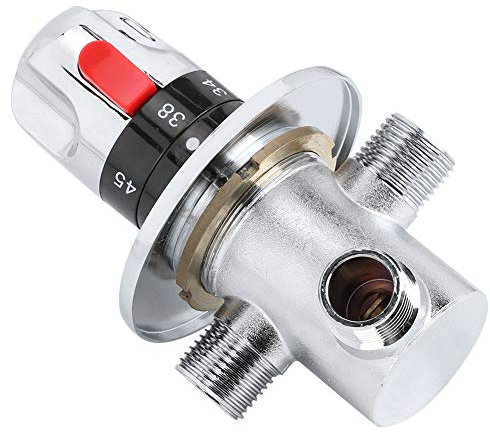 Tempcontrol Thermostat-Mischbatterie, 1 Stück, Messing, Warm/Kaltwasser, Ventil aus massivem Messing, Temperaturregelung, Mischung, für Hauswasserbereiter G1/2 bis System, Duschsystem