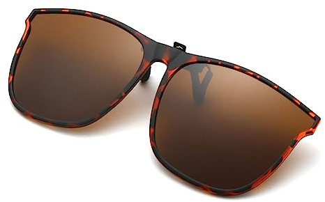 YAMEIZE Polarized Clip-on Sunglasses for - Women Men Clip on sunglasses Flip up UV400 Protection Glasses Driving Travelling Fishing…