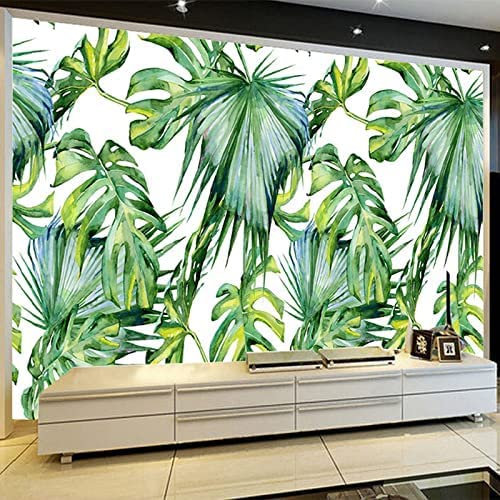 3D Feuilles De Bananier Vert Frais De La Forêt Tropicale Papier Peint Impression Murale Sticker Déco Murale Murales Intérieures Murale Amovible | Grand Papier Peint 200 (largeur) x 150 (hauteur) cm