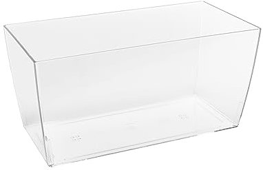 Kalapanta - Vaso Plastica Trasparente Rettangolare, realizzato in plastica riciclata e riciclabile, vaso per piante da interno ed esterno, (26cm x 13cm x 13cm)
