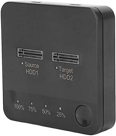 Annadue M.2 SSD Duplicator, Dual Bay, Supports Offline Clone, 2 M.2 SATA SSD (2230, 22242, 2260, 2280, 22110), USB-C, Black