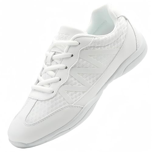 GlideMoves Chaussures Danse Cheer Confortables Femme, Blanches, EU 43