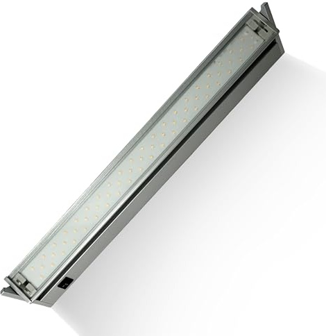 Lampenlux LED Unterbauleuchte Ajax Led Küchenunterbauleuchte Schwenkbar hochwertige Küchenleuchte 230V Silber Aluminium Aufbauleuchte Schrankleuchte Lichtfarbe einstellbar (Länge 580mm)