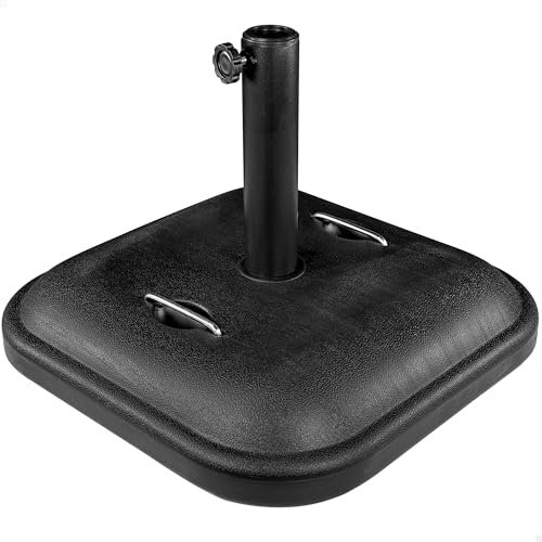 AKTIVE Sonnenschirmständer für den Außenbereich, rechteckig, schwarz, wasserdicht und resistent gegen Sonnenstrahlen, Schirmständer für den Außenbereich, fest und langlebig (61141)