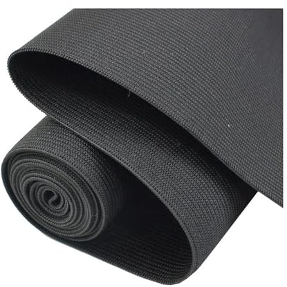 ELSKBRUN Bande élastique Noire/Blanche, 1 mètre, 10-50cm de Large, pour vêtements, Taille de Robe, Accessoires de Couture, Bricolage, Noir, 30cm