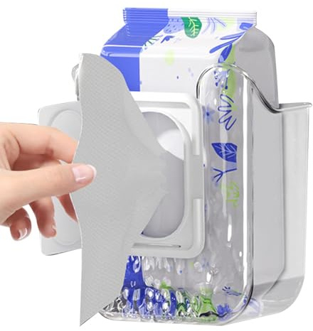 scyca Feuchttücher-Spenderhalter | Wandmontierte Feuchttücherbox Keine Punchin-Tasche aus nassem Seidenpapier Nachfüllbare Tücherbehälterbox | für Zuhause, Küche, Schlafzimmer, Badezimmer