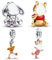 RXSPOYLY 4 Stück Cartoon Anhänger Beads Charms,Bead Charms für Damen,Charms für Armbänder und Halsketten,Geschenk für Frauen Mädchen