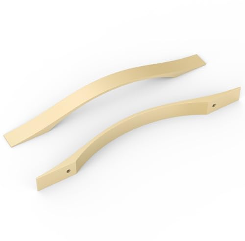 FURNIWARE 10 Stück Schrankgriffe, Möbelgriffe Messing 160mm Lochabstand Küchengriffe Griffe Möbel Schubladengriffe Griffe für Küchenschränke Schränke Schubladengriffe