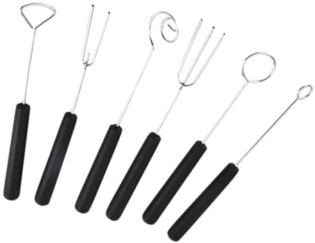 Hoement Lot De 6 Fourchettes en Métal pour Tremper Les Desserts Outils De Mélange Réutilisables en Acier Inoxydable pour Décorations De Fête