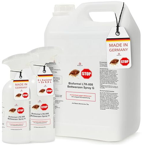 BIODELTA LTK-008 Bettwanzen Bundle 2 x 500ml + 1x 5L - Anti Bettwanzen Mittel mit Langzeitwirkung - hochwirksames Mittel gegen Bettwanzen - vorbeugend & bei akutem Befall - auf Wasserbasis