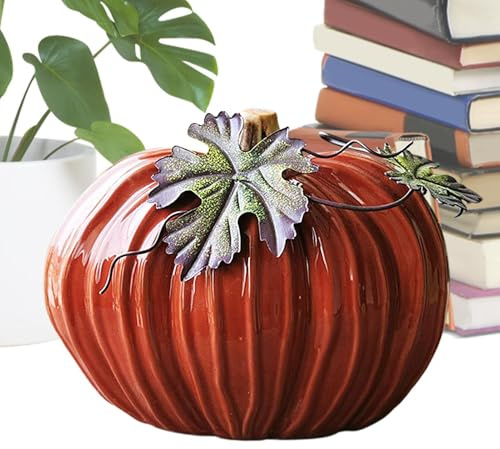 Decorazione di zucche artificiali e sculture ceramiche creative | Decorazioni per la casa uniche per l'arredamento