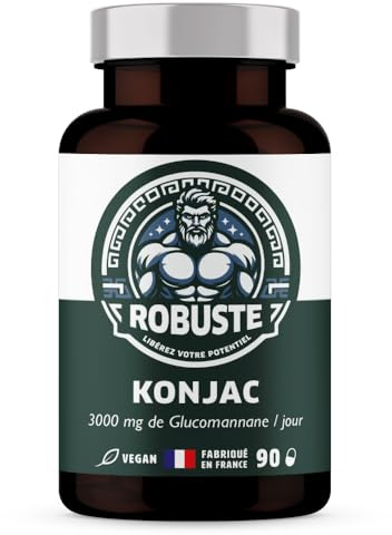 KONJAC – Complément alimentaire à base de Glucomannane – 3000 mg par jour – 90 gélules vegan