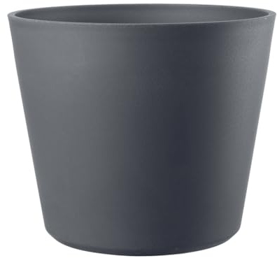Kreher® Runder XL Pflanzkübel 'Origin' aus robustem Kunststoff. Rollbar, mit Stopfen für den Wasserablauf. Volumen 85 Liter! Dezente Optik in Anthrazit, Grau oder Aschgrau! (1 x Grau)