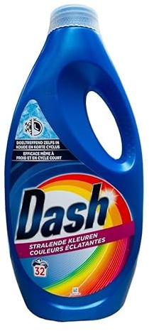 4er Pack - Dash Flüssigwaschmittel/Buntwäsche- Leuchtende Farben (Stralende Kleuren) - 32 Waschgänge/1440ml