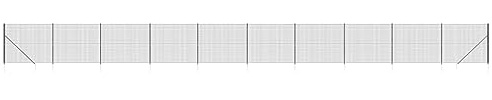 Hoodmeel Maschendrahtzaun komplettset 2 x 25 m Maschendrahtzaun set anthrazit mit Bodenhülsen Maschendrahtzaun 200 cm höhe Gartenzaun Verzinkter Stahl-Anthrazit-2 x 25 m